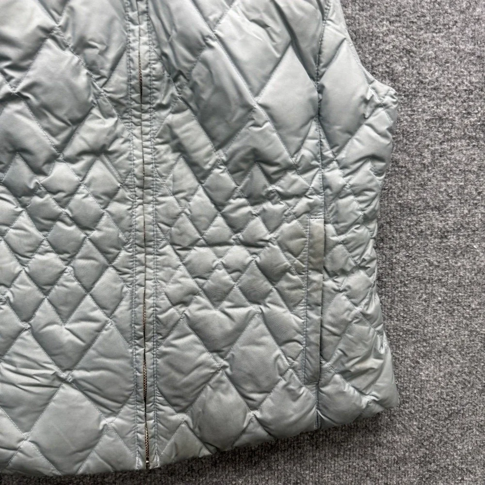 Eddie Bauer Premium Goose Down Vest Womens S Gray‎ Quilted Full Zip Outdoor